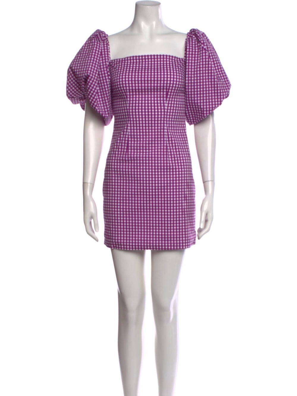 Caroline Constans Plaid Print Mini Dress